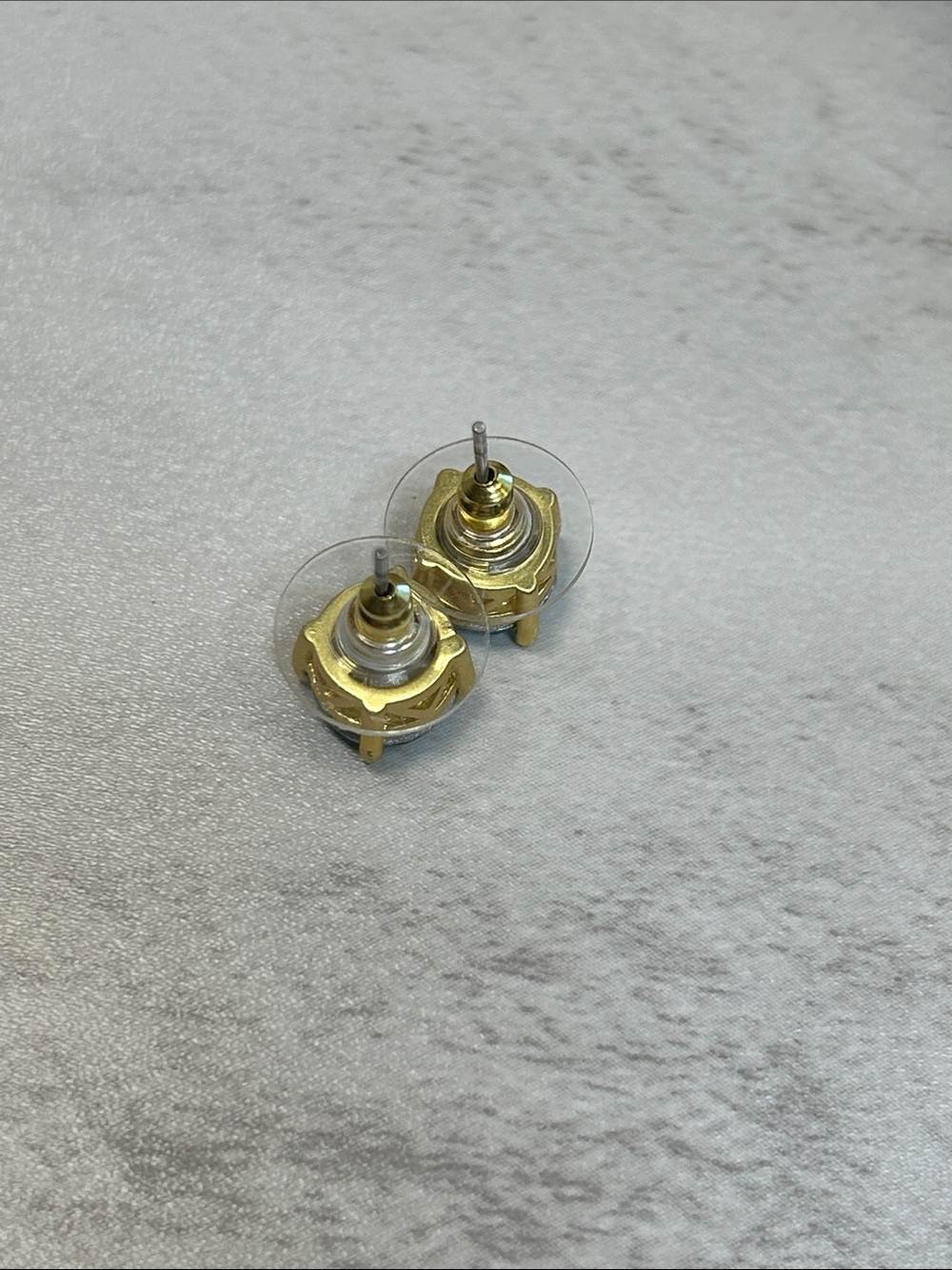 Park Lane Teal Swarovski Crystal Stud Matte Gold Earrings - Picture 7 of 8